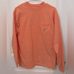 Orange Long Sleeve Shirt with Pocket men’s comfort cotton size medium